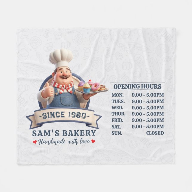 Couverture Polaire Bakery Store Pastry Chef Desserts Sweets Cake Shop (Devant (Horizontal))