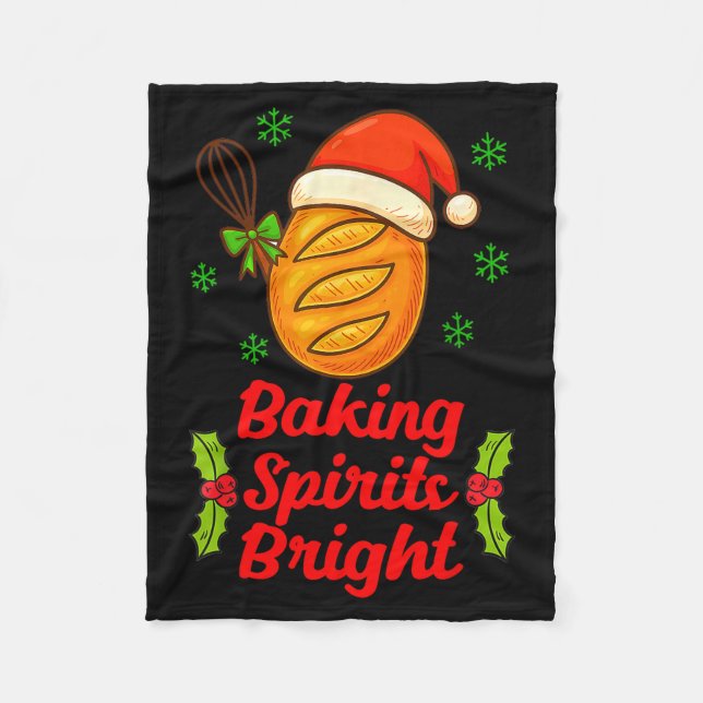 Couverture Polaire Baking Srits A Bright Christmas Xmas Baker Sourdou (Devant)
