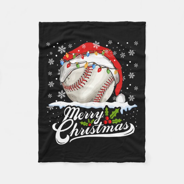 Couverture Polaire Bal de baseball de Noël Noël Chapeau Noël garçons  (Devant)