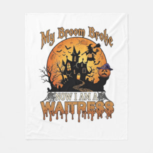 Couverture Polaire Balai Cassé Serveuse Halloween Sorcière Maison Han