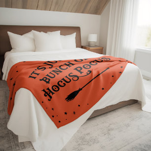 Couverture Polaire Balai de sorcière Hocus Pocus Orange Vintage pour 