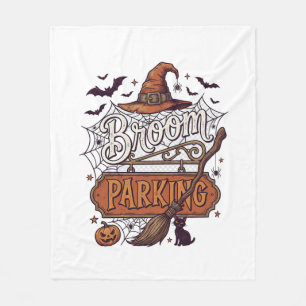 Couverture Polaire Balai Parking Chapeau de Sorcière Halloween Brooms