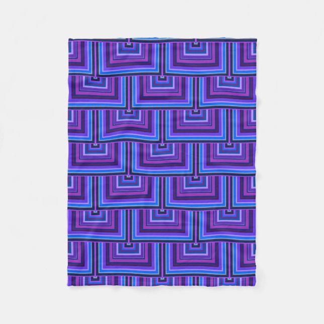 Couverture Polaire balance carré bleue et violette (Devant)
