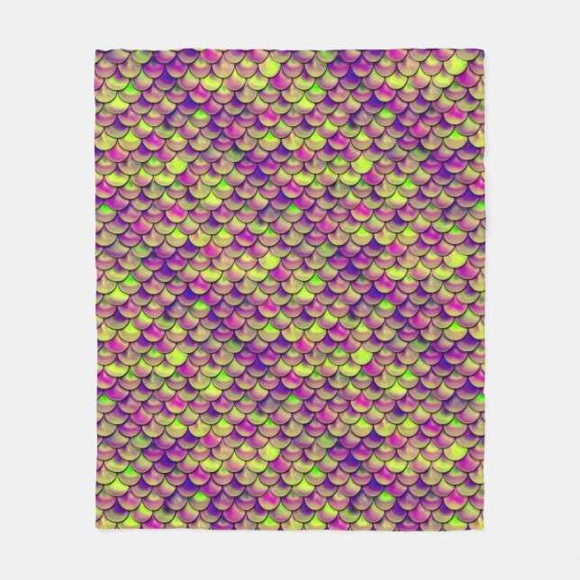 Couverture Polaire Balances violettes et vertes (Devant)