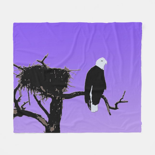 Couverture Polaire Bald Eagle at Sunset - Art original de la faune (Devant (Horizontal))