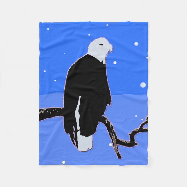 Couverture Polaire Bald Eagle en hiver - Art original de la faune (Devant)