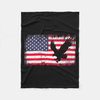 Couverture Polaire Bald Eagle Usa Flag Patriotic Fourth Of July Dom