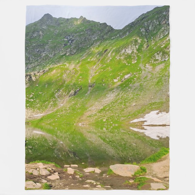 Couverture Polaire Balea Lake Mountain Slope – Romania Alpine Print (Devant)