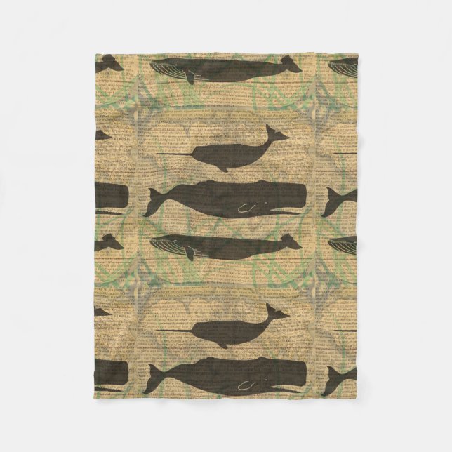 Couverture Polaire Baleine antique Vie marine (Devant)