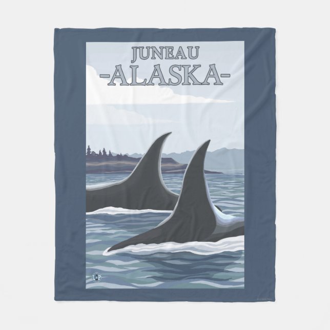 Couverture Polaire Baleines #1 - Juneau, Alaska d'orque (Devant)