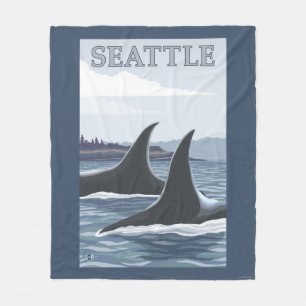 Couverture Polaire Baleines #1 - Seattle, Washington d'orque