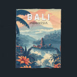 Couverture Polaire Bali Indonésie Travel Art Vintage<br><div class="desc">Conception de voyage vectorielle rétro Bali. Bali est une île du sud-est asiatique réputée pour ses plages,  ses temples et sa culture. Elle abrite également la vie marine,  des parcs safaris et des oeuvres d'art.</div>