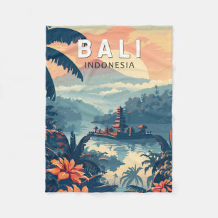 Couverture Polaire Bali Indonésie Travel Art Vintage