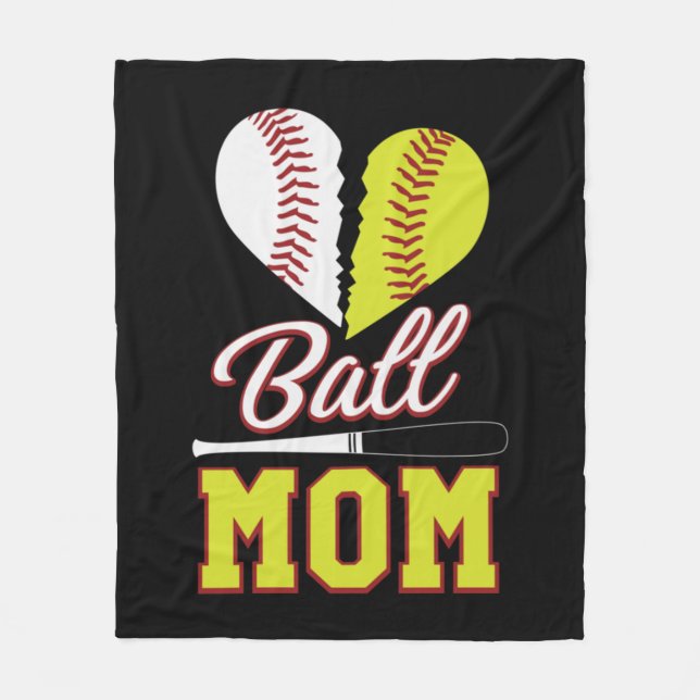 Couverture Polaire Ball Maman Baseball Softball Maman (Devant)
