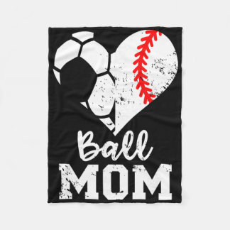 Couverture Polaire Ball Mom Heart Funny Baseball Soccer Mom 