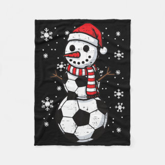 Couverture Polaire Balle de foot de Noël Bonhomme de neige Xmas Footb