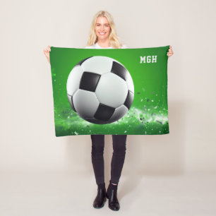 Couverture Polaire Balle de soccer monogramme personnalisée