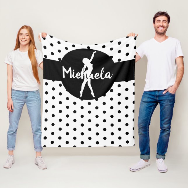 Couverture Polaire Ballerina Ballerina Nom de la danse blanche noire (En situation)