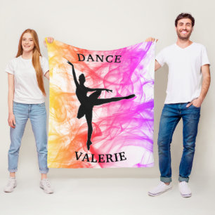 Couverture Polaire Ballerina Dance Pastel Aquarelle Fleece Blanche