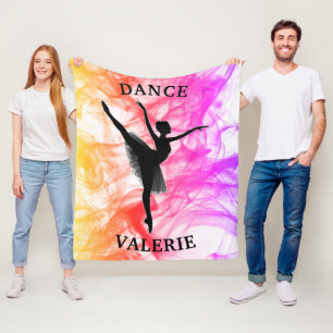 Couverture Polaire Ballerina Dance Pastel Aquarelle Fleece Blanche