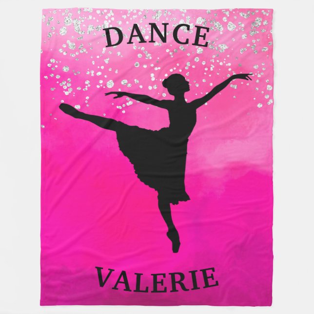 Couverture Polaire Ballerina Dance Pink Ombre Sparkle (Devant)
