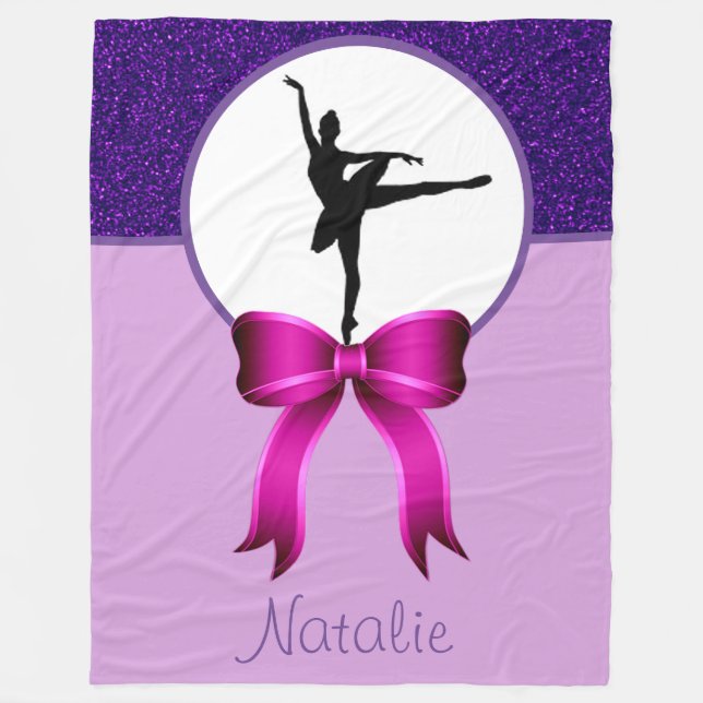 Couverture Polaire Ballerina Dancer Parties scintillant et Bow Fleece (Devant)
