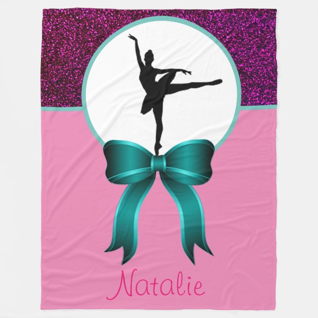Couverture Polaire Ballerina Dancer Parties scintillant et Bow Fleece (Devant)