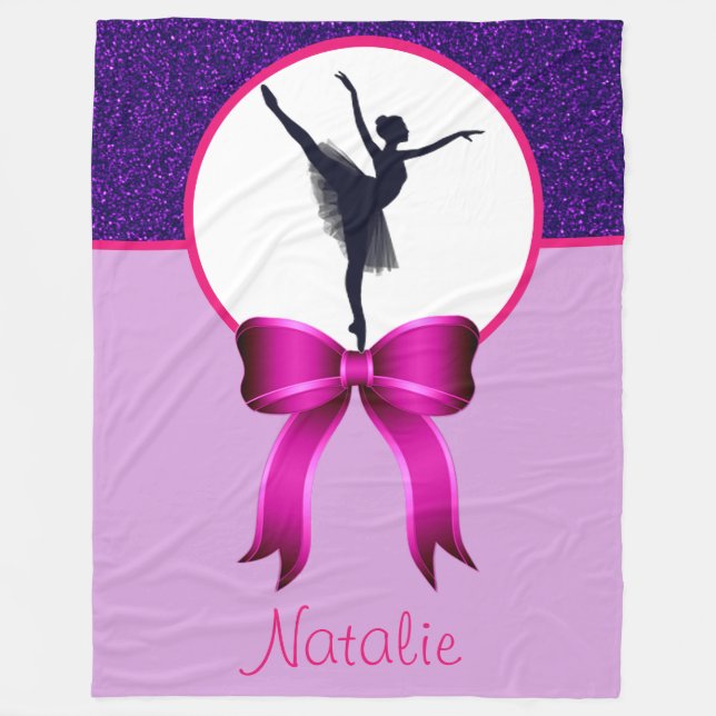 Couverture Polaire Ballerina Dancer Parties scintillant et Bow Fleece (Devant)