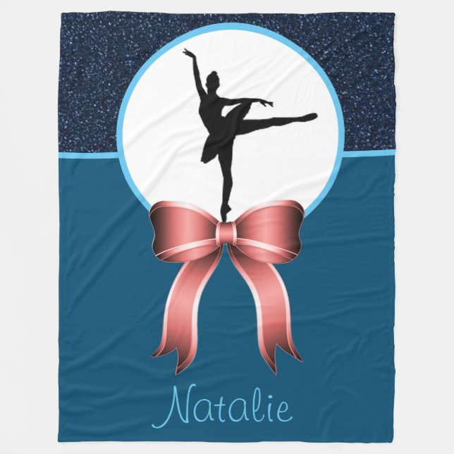 Couverture Polaire Ballerina Dancer Parties scintillant et Bow Fleece (Devant)