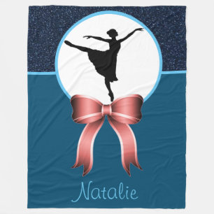 Couverture Polaire Ballerina Dancer Parties scintillant et Bow Fleece