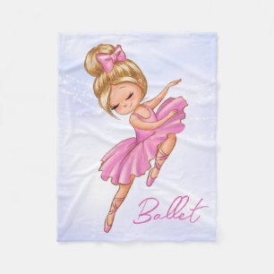 Couverture Polaire Ballerina Girl Rose, Violet Jolie Danse Ballet