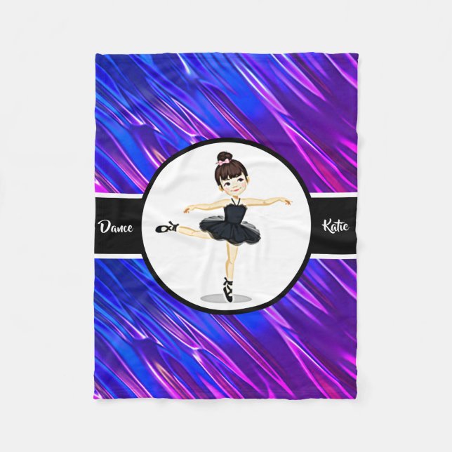 Couverture Polaire Ballerina Girls Blue / Purple Dance Ballet (Devant)