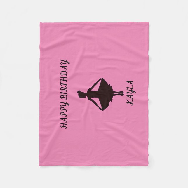 Couverture Polaire Ballerina joyeux anniversaire personnalisé polaire (Devant)