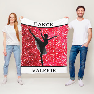 Couverture Polaire Ballerina Love Dance Coeurs rouges Ceinture polair
