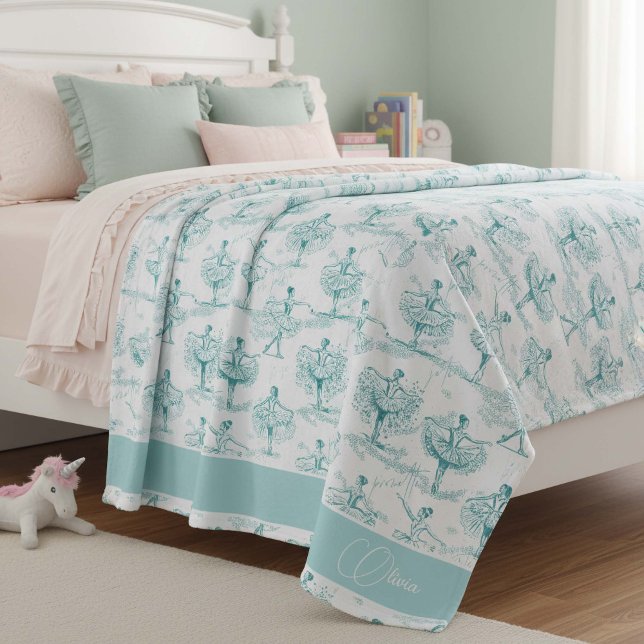 Couverture Polaire Ballerina Moves Motif ID Turquoise738 (Créateur téléchargé)