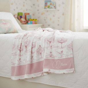 Couverture Polaire Ballerina Moves Motif Pink ID738