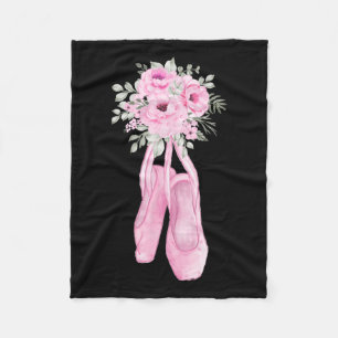 Couverture Polaire Ballerina Pointe Chaussures Fleurs Ballet Danseur