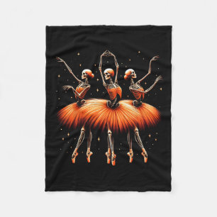 Couverture Polaire Ballerina Skeleton Dance Funny Halloween Ballet 1
