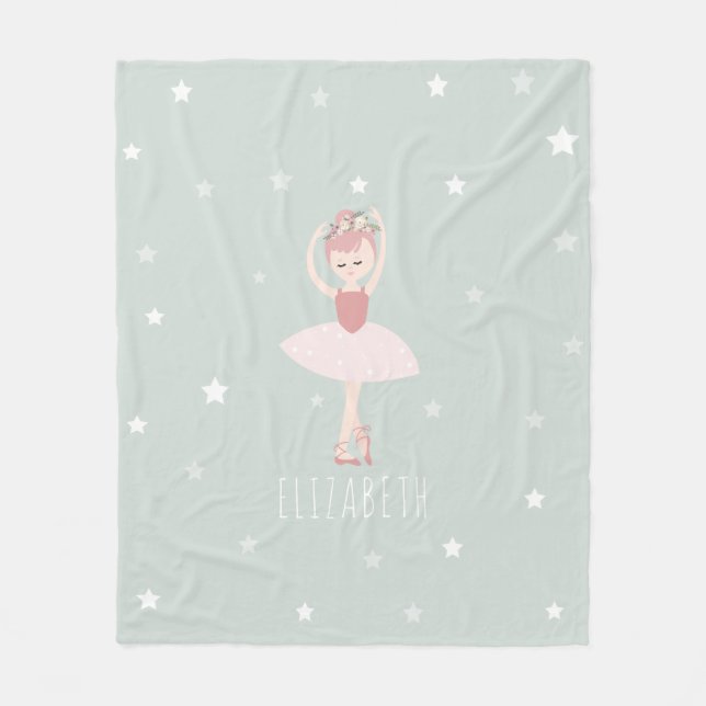 Couverture Polaire Ballerina Stars Turquoises (Devant)
