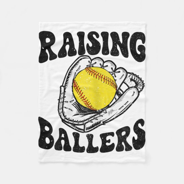 Couverture Polaire Ballers Softball Maman Baseball Maman Mère Fête de (Devant)