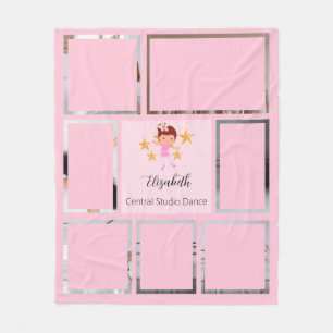 Couverture Polaire Ballet 7 Photo Collage rose