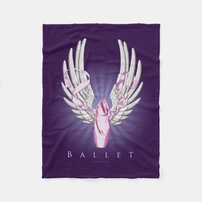 Couverture Polaire Ballet ailé (danse) Blanche-Toile (Devant)