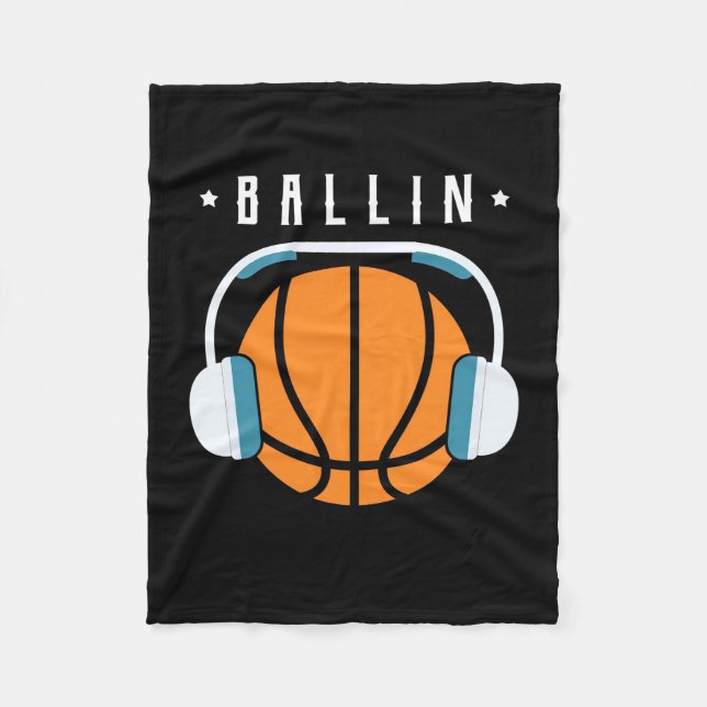 Couverture Polaire Ballon Basket-ball Art (Devant)