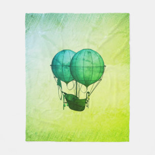 Couverture Polaire Ballons à air chaud Steampunk avec Vert navire