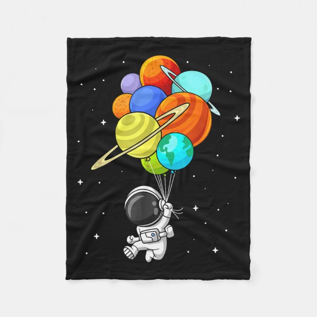 Couverture Polaire Ballons Astronaute Planète Système-Solaire Espace  (Devant)