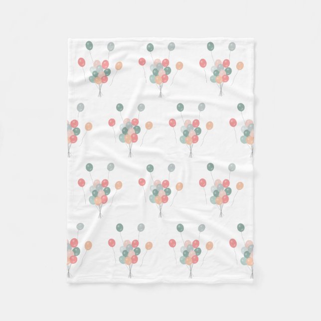Couverture Polaire Ballons colorés Pastel Party (Devant)