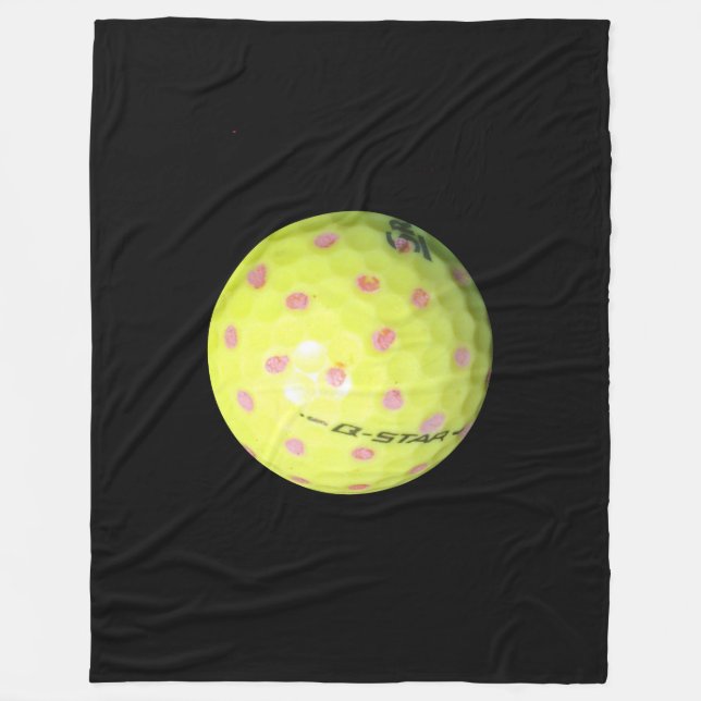 Couverture Polaire Ballons De Golf Jaune Sur Noir, (Devant)