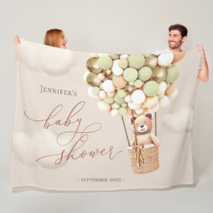 Couverture Polaire Ballons d'ours Vert Douche Or fond