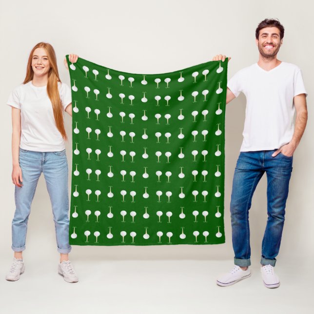Couverture Polaire Bals de golf en motif vert (En situation)