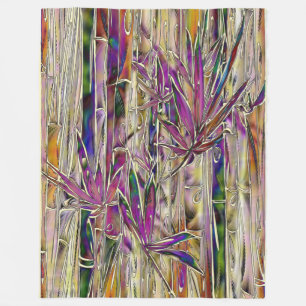 Couverture Polaire Bambou Arbre Peinture numérique Blanche Art origin
